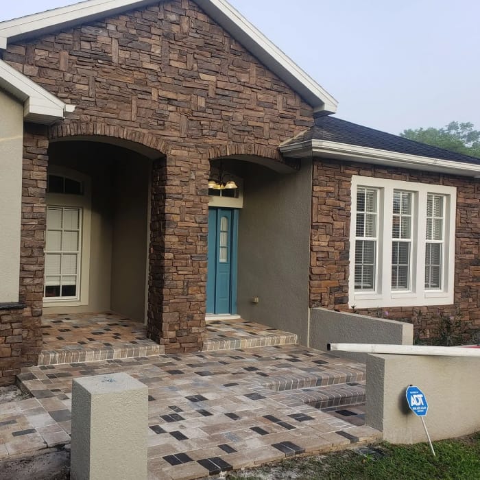 Walkway with pavers